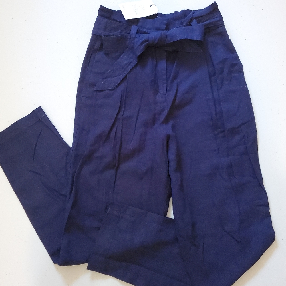 ASOS tailored casual tie waist linen peg pants